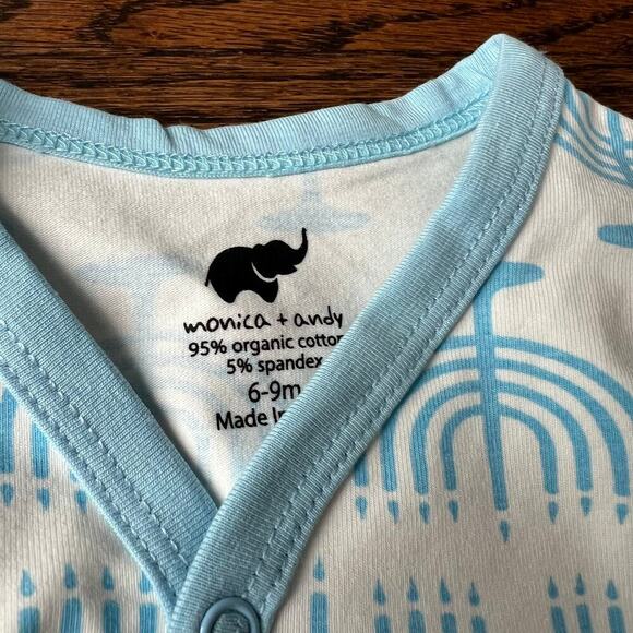 New Monica + Andy Unisex Hanukkah menorah Snap Romper - 6-9 months - Picture 2 of 3